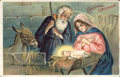 Baby Jesus In A Manger With Mary And Joseph