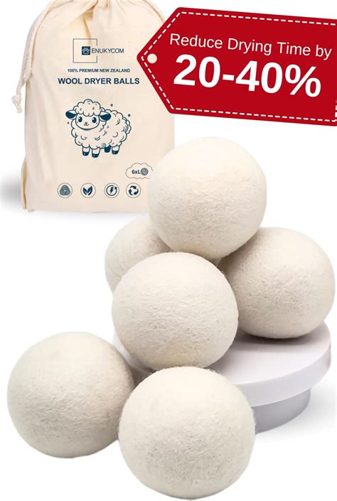 Amazon.com: Dryer Ball Kit: 6 XL Wool Dryer Balls - Natural Fabric Softener, Reusable, Reduces ...