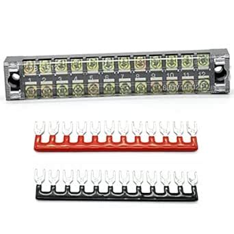 SILNOVO® 600V 15A 12 Positions Barrier Strips Dual Row Screw Electric ...