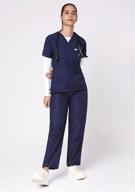 Classic Women’s V-Neck Scrub Top, 3 Pockets, Badge Loop | Knya