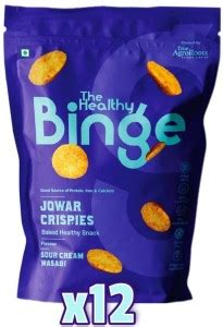 The Healthy Binge Jowar Crispies|Sour Cream Wasabi Flavour | PACK of 9 ...