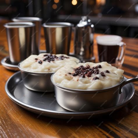 Premium AI Image | Arroz con Leche Creamy rice pudding flavored with ...