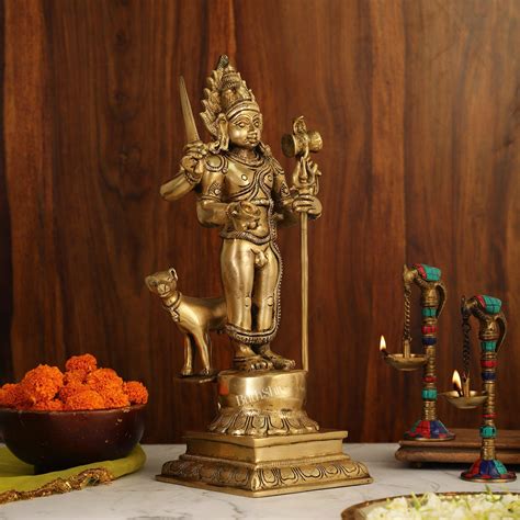 Buy Superfine Brass Kala Bhairava Statue with Vahana Dog 18 inch ...