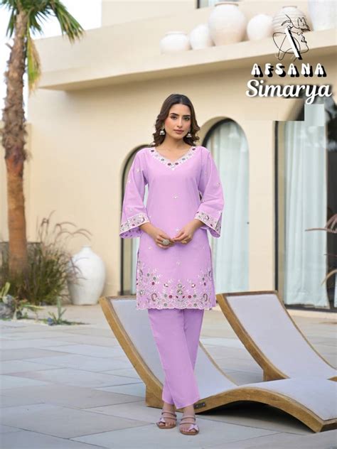 Afsana Simarya Cotton Embroidered Co Ord Set Collection