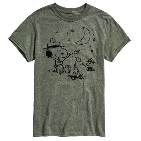 Peanuts - Snoopy Camping - Men's Short Sleeve Graphic T-Shirt - Walmart.com