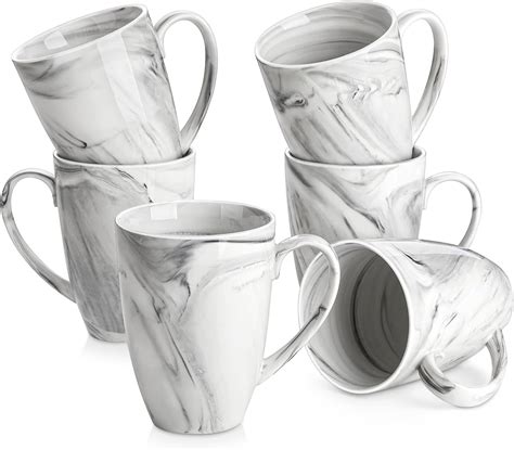 Amazon.com | MALACASA Coffee Mugs Set of 6, 18 oz Large Porcelain Mugs ...