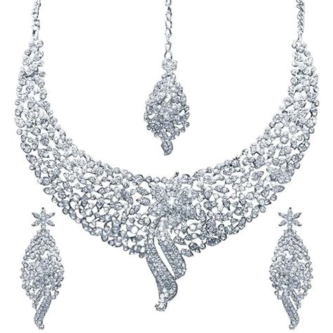 Sukkhi Sleek Rhodium plated AD Stone Necklace Set for Women : Sukkhi ...