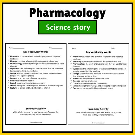 Pharmacology | Science Story Reading Comprehension Activity ...