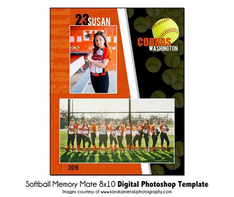 Softball Memory Mate Template
