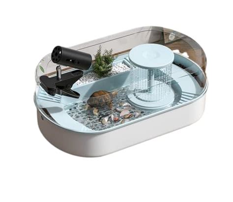 Hamdan Turtle Aquarium Tank with Filter & Lid, Reptile Habitat ...