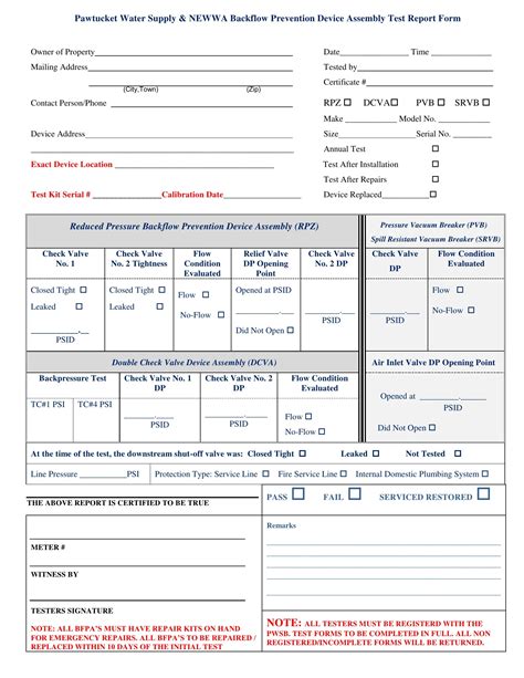 Image result for Backflow Test Certificate