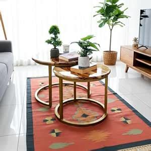 Artlivo Round Sheesham Wood Top Coffee Table : Amazon.in: Home & Kitchen