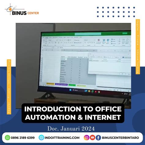 Dokumentasi Kelas Private Introduction to Office Automation & Internet - Binus Center Bintaro