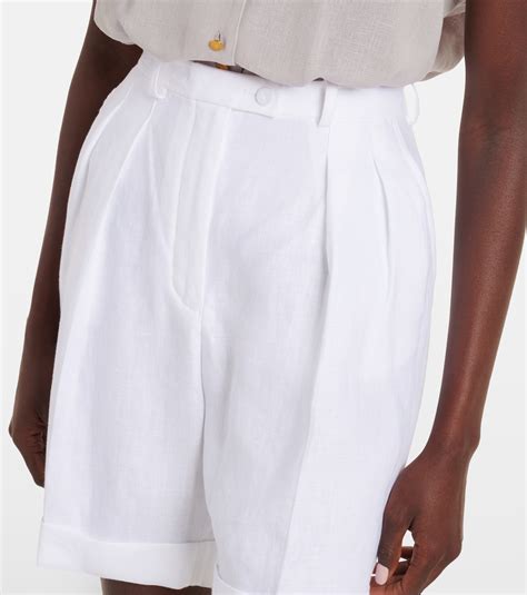 George linen Bermuda shorts in white - Loro Piana | Mytheresa