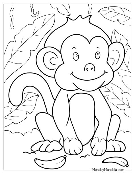 26 Monkey Coloring Pages (Free PDF Printables)