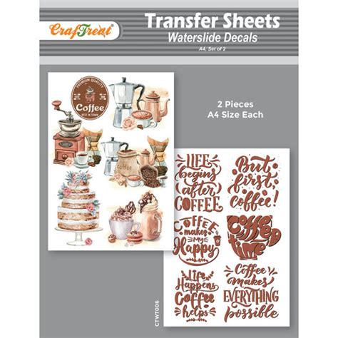 craftreat-water-transfer-sheet-coffee-time-a4-ctwt006 — thecraftshop.in