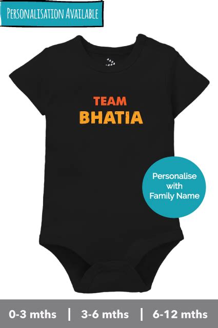 Team Family Name - Onesie | Buy online Personalised Baby Onesie/Romper ...