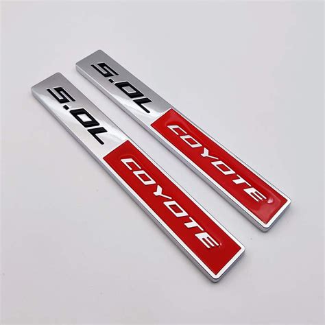 Buy 2x Chrome Metal 5.0 COYOTE Logo Emblem 5.0L Badge 3D Turbo Sticker ...