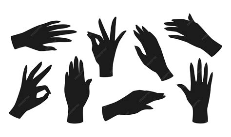 Premium Vector | Female hand gesture silhouette