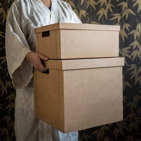 GÄRDESGÅRD storage box with lid, natural, 32x35x31 cm (12 ½x13 ¾x12 ¼ ...