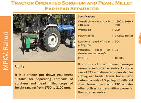 Tractor Operated Sorghum and Pearl Millet Ear-head Separator