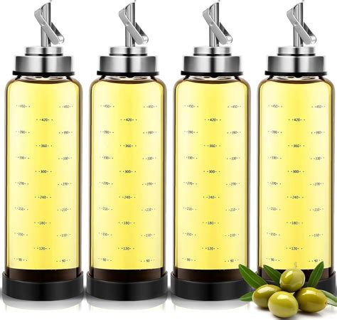 Amazon.com: Mifoci 4 Pcs 17 oz Glass Oil Dispenser Bottle for Kitchen ...