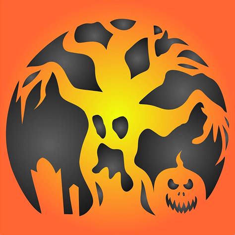 Scary Pumpkin Stencils Free Printable | Bernard