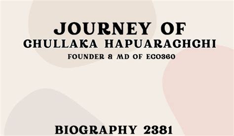 Biography of Chullaka Hapuarachchi: Founder & MD of Eco360 -Entrepreneur