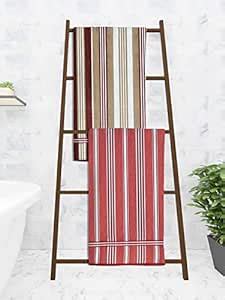 Athom Trendz Ecosaviour Striped Cotton Bath Towel 70x140 cm Multicolour ...