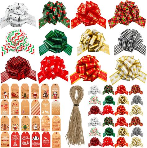 Amazon.com: Zeyune Christmas Bows for Gift Wrapping with Gift Tags, 5 ...