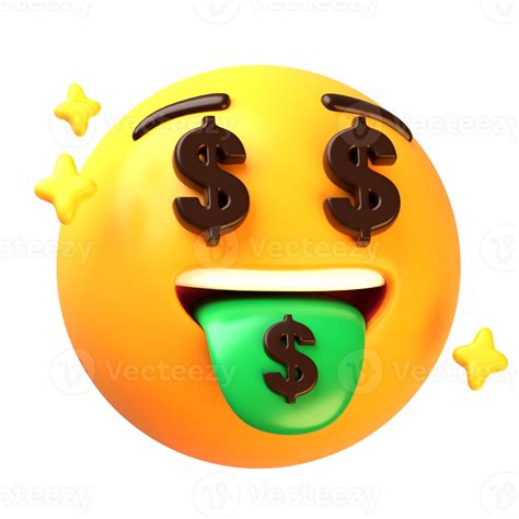 Money tongue pop out mouth face 3D Emoji Icon 29239972 PNG