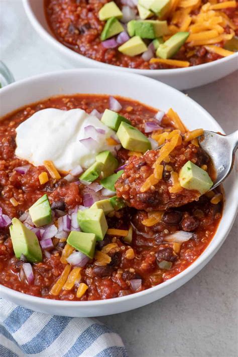 Vegetarian Black Bean Chili Recipe {With Quinoa}