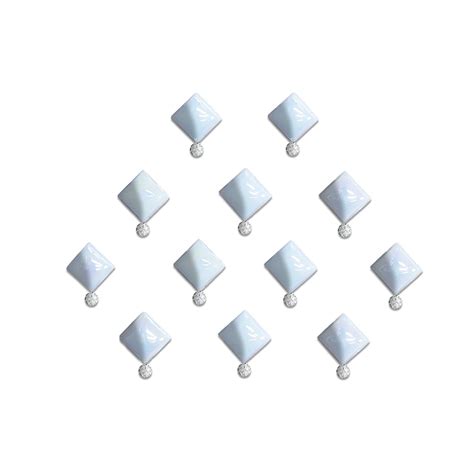 Comet Busters Beautiful White Pearl Square Bindis for Women (4 mm) (BI