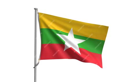 Country Flag Yellow Green Red White Star