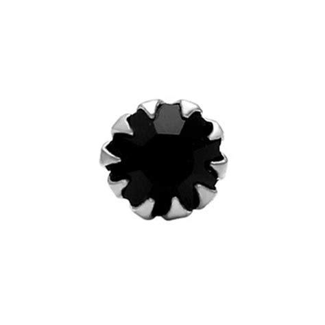 Buy Giva 925 Sterling Silver Minimal Black Nose Pin For Women(One Size ...