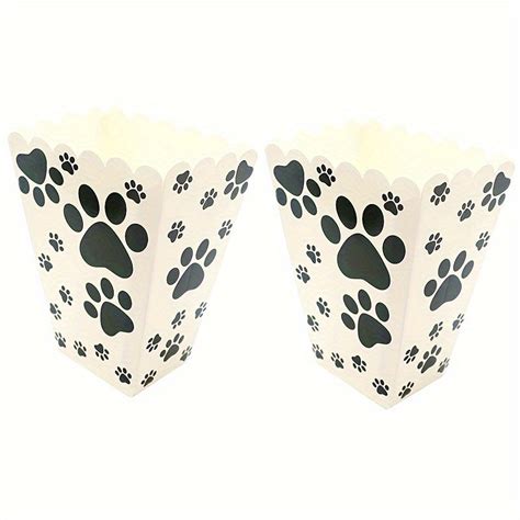 6pcs Dog Paw Print Popcorn Bags & Paper Buckets Movie Theater Decor – CRAZE