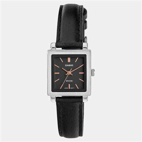 Casio Enticer Women Black Leather Watch A2234 – Just In Time