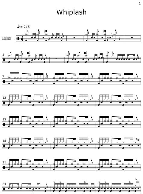 Whiplash - Sheet music for Drum Set
