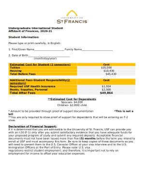 international student financial declaration - UConn ISSS Doc Template ...