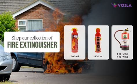 VOILA Fire Extinguisher for Car & Home (500ml), Portable, Compact ...