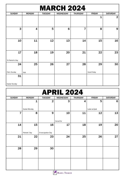 Printable Calendar 2024 March April | Printable Calendar 2025