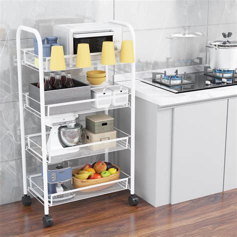 Carrinho de ilha de cozinha Devo 4 camadas malha fio | Ubuy India