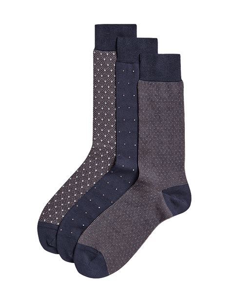 Buy 3pk Assorted Egyptian Cotton Rich Socks at Marks & Spencer