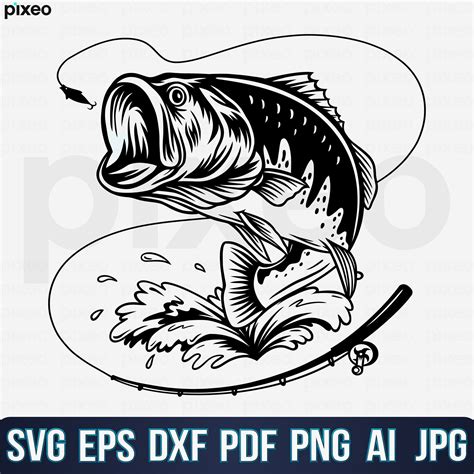 Bass Fishing Svg Fishing Svg Bass Fish Svg Bass Clipart - Etsy