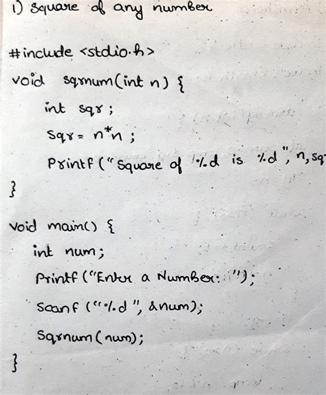 Assignment draft 1 - ) SquaNe o any nunmBe #incude void sqmum(int n ...