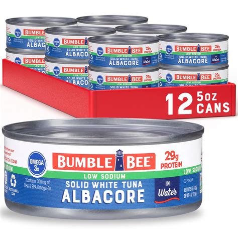 Amazon.com : Bumble Bee Low Sodium Solid White Albacore Tuna in Water ...