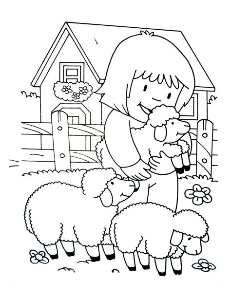 Sheep on the farm - Farm Coloring Pages
