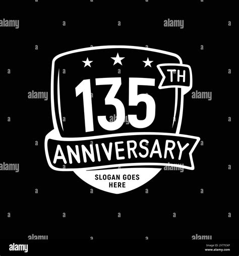 135 years anniversary celebration shield design template. 135th ...