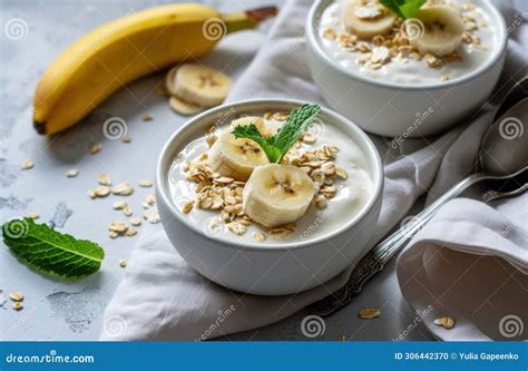 The Best Bananas Yogurt with Oats and Bananas Stock Photo - Image of ...