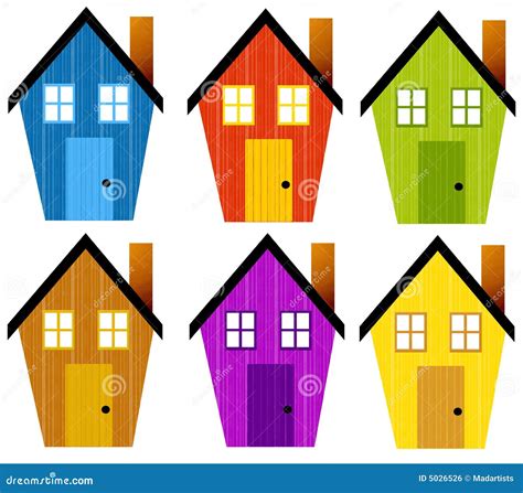 Artsy Rustic Clip Art Houses Stock Illustration - Illustration of ...